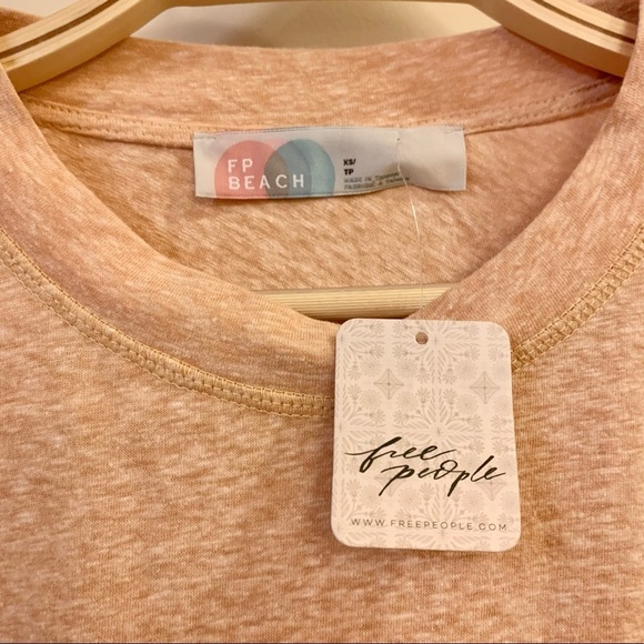 FREE PEOPLE Peach Shawna Short Sleeves Tee T-Shirt Tunic Dress - Picture 8 of 11
